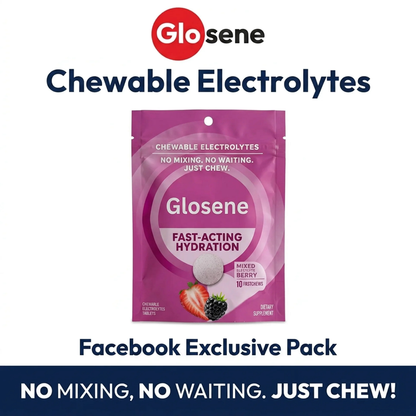 Glosene™ - Chewable Electrolyte Tablets - Fast Acting Hydration - Mixed Berry Flavor