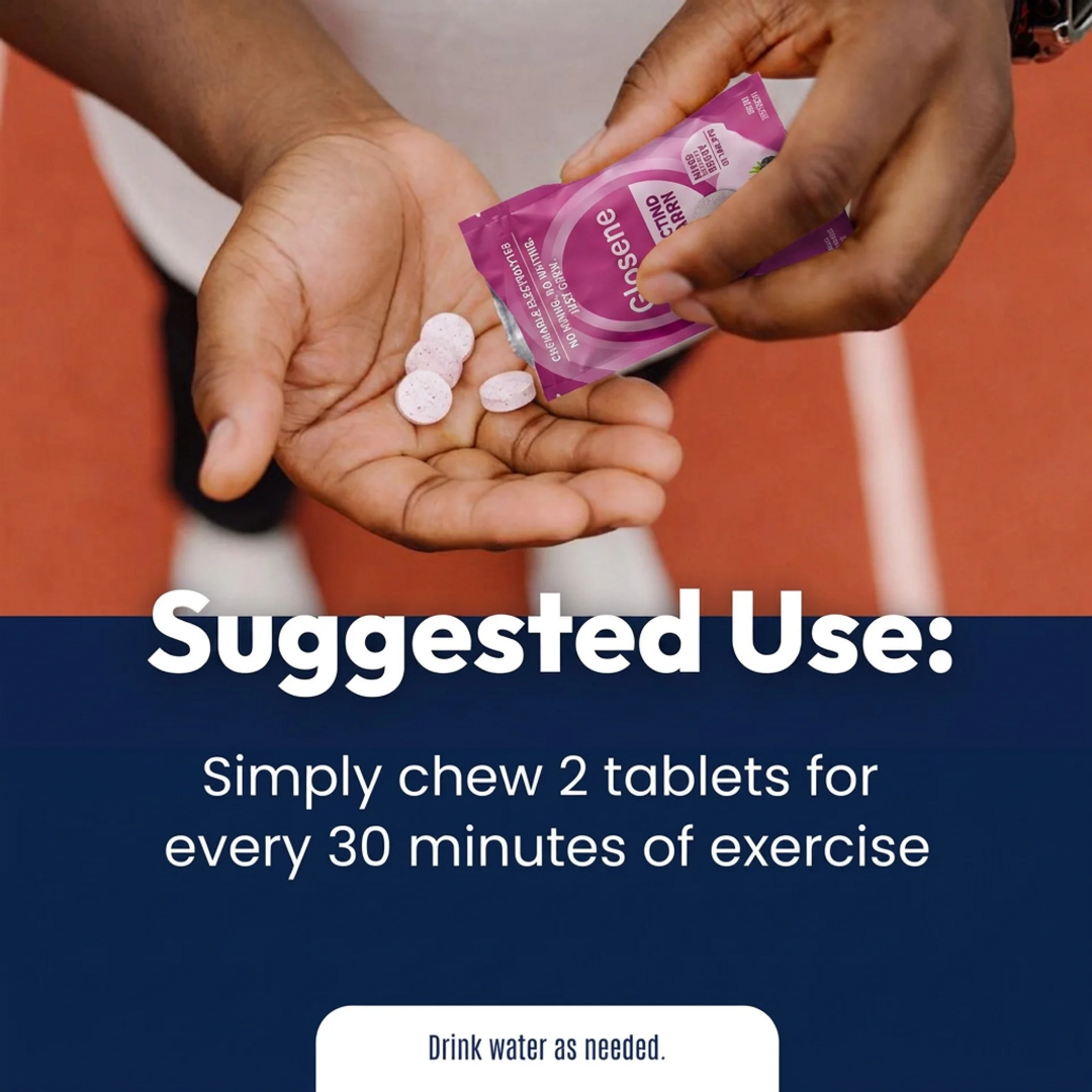 Glosene™ - Chewable Electrolyte Tablets - Fast Acting Hydration - Mixed Berry Flavor