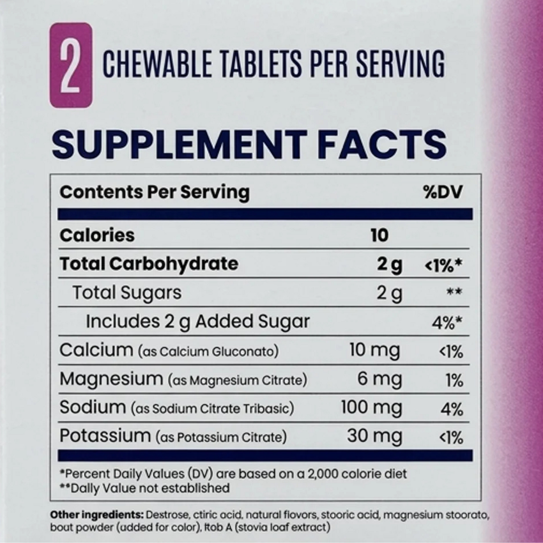 Glosene™ - Chewable Electrolyte Tablets - Fast Acting Hydration - Mixed Berry Flavor